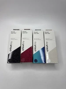 Lot of 4 Cricut Joy Smart Iron-On Metallic/Glitter Sheets Pink/Black/White/Blue - Picture 1 of 5
