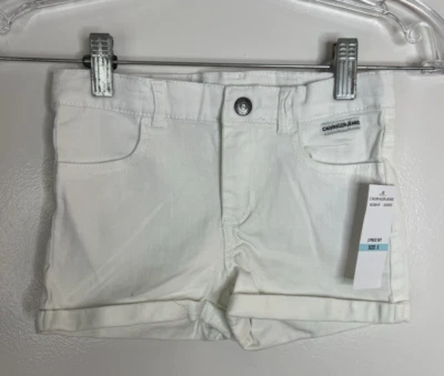 Navy Tie-Dye Logo Heart Bow-Sleeve Tee & White Cuff Shorts Size 5 - Image 1 of 4