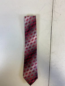 Van Heusen Mens Red and Grey Geometric Accessory 100% Silk Fun Tie - Picture 1 of 6