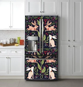 Mural de puerta vintage de estilo popular, nevera retro, decoración escandinava - Imagen 1 de 12