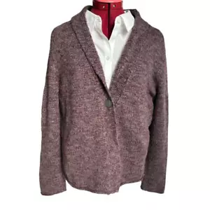 Suéter cárdigan púrpura mezcla lana alpaca talla grande J. Jill para mujer - Imagen 1 de 7