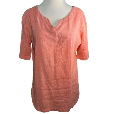 White Sierra Peach Lightweight Casual 100% Cotton Top - Image 1 of 4