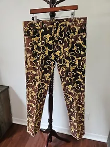 Vaqueros barrocos Versace auténticos negros dorados talla 38/usados - Imagen 1 de 16