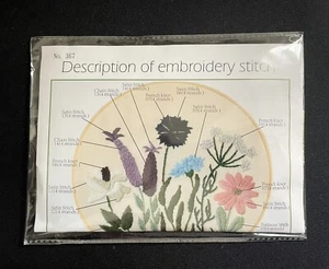 Embroidery Kit Floral Needle Floss Printed Fabric Instruction Teaching Guide 367 - Picture 1 of 3