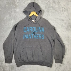 Vtg Carolina Panthers Hoodie Mens XL Gray Majestic NFL Pullover Sweatshirt Adult - Picture 1 of 9
