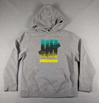 Undefeated Hoodie Mens Size Small Grey Icon Logo Streetwear Pullover Sweatshirt - Image 1 of 4