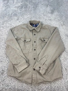 Vtg Chaps Jacket Mens Large Beige Khaki Safari Blanket Lined Herrington Shacket - Picture 1 of 8