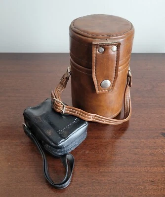  Vintage Brown Vinyl Lens Case W/ Honeywell Accessories Bag-Sturdy-Unbranded - Image 1 of 4