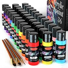 Acrylic Paint Set of 36 Colors 2fl oz 60ml Bottles,Non Toxic  Assorted Styles 
