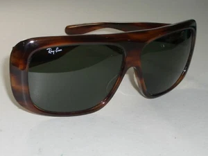 1980's VINTAGE B&L RAY-BAN GLOSSY TORT G15 UV BIG BLAIR MASK WRAP SUNGLASSES - Picture 1 of 9