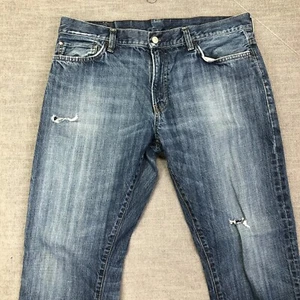 Denim & Supply Ralph Lauren Jeans Mens 36x30 Blue Straight Leg Distressed Torn - Picture 1 of 11