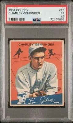 1934 Goudey #23 Charley Gehringer PSA 1,5 Tigers (5062) Foto 1 de 2