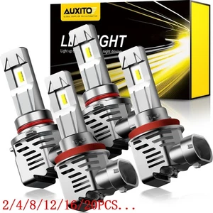 H11 Auxito 9005 LED Headlight Bulb Xenon White Bulb 6500K High Low Beam 2/4X - Picture 1 of 20