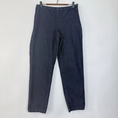 Pantalones de mezclilla recortados Eileen Fisher de mezcla de algodón orgánico talla 28x17 azul lavado oscuro cónico Foto 1 de 4