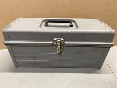 Vintage Craftsman 16 inch Plastic Tool Box with Tool Tray Grey 9-65081 - Image 1 of 4