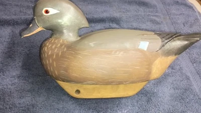 Señuelo Drake Duck LRD Illinois River 1997 con respaldo de lona firmado por J.R. Davenport Foto 1 de 4