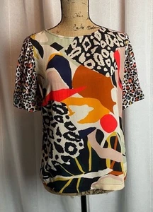 Anthropologie X Conditions Apply Elsa Mix Print Mix Top Multicolor Size XS - Picture 1 of 6