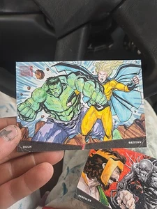 Marvel Hulk & Sentry Battle Booklet Sketch 2020 Marvel Annual - Picture 1 of 2