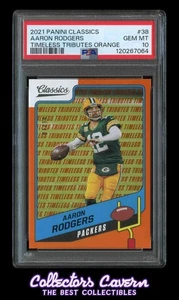 2021 Panini Classics Timeless Tributes Orange #38 Aaron Rodgers PSA 10 #d 07/10 - Picture 1 of 2