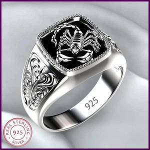 Anillos de plata de ley 925 para hombre banquete de temperamento de alta calidad para hombre - Imagen 1 de 24