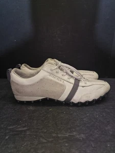 Scarpe da guida vintage anni 90 Diesel Holgate crema pelle scamosciata stringate uomo taglia 12 - Foto 1 di 12