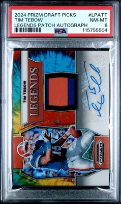 2024 Panini Prizm Draft Picks Tim Tebow Legends Tie-Dye Patch Auto /25 LPA-TT - Image 1 of 2