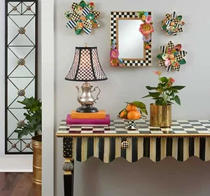 MacKenzie-Childs Courtly Check Teekanne Tischlampe Neu in Verpackung -- ohne OVP - Bild 1 von 8