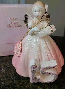 Josef Originals Through The Years Geburtstag Mädchen Jahr 15 Engel Figur 6" Originalverpackt  - Bild 1 von 10