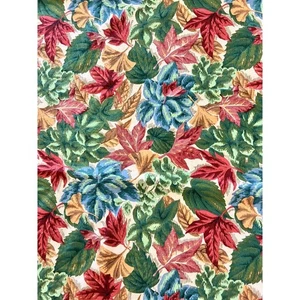 Vintage Wilton Court Floral Fall Winter Leaves Tablecloth 100" x 56" Beautiful! - Picture 1 of 5