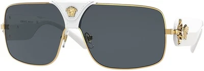 Versace Sunglasses VE2207Q 134187 38mm Gold/White / Grey Lens - Image 1 of 2