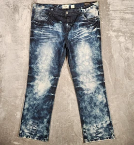 Decibel Jeans Men’s 42x32 Blue Bleach Acid Wash Relaxed Baggy Hip Hop Skater - Picture 1 of 17