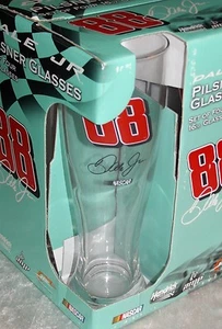 Dale Earnhardt Jr. #88 Set of 4 Clear 16oz Pilsner Glasses / Official Nascar #88 - Picture 1 of 4