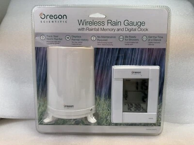 Oregon Scientific Wireless Rain Gauge Weather Station Outdoor Temp RGR382 New - Image 1 of 4