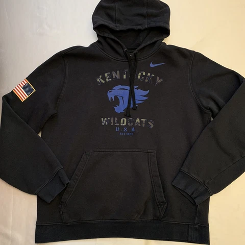 NIKE UK Kentucky Wildcats Hoodie Sweatshirt Camo Black USA Flag Mens Large 👀🔥 Cover