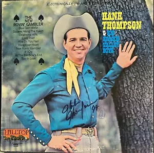 HANK THOMPSON PERFECTLY SIGNED ALBUM COVER WITH JSA COA. THE BEST ON EBAY! - Picture 1 of 2