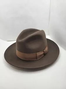 SCALA STYLE 3 BROWN FUR FEDORA MADE IN USA - Picture 1 of 9