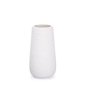 8 Inch Textured White Elegant Oval Ceramic Vase For Flowers Home Dcor Vase With - Picture 1 of 6