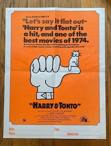 Póster original de la película de Harry & Tonto 1974 - Imagen 1 de 2
