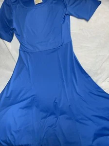 LuLaRoe Ana einfarbig blau lang Maxikleid 3XL 22/24 3X XXXL Einhorn Neu ❤️ Tauchen 3X - Bild 1 von 13