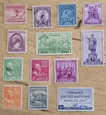 1932-1945 US Scott #716-928 13 Different Values MNG CV $7.05 - Image 1 of 2