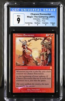 CHANCE ENCOUNTER Odyssey Foil Rare CGC 9 Q+ MTG [Nostalgium] - Image 1 of 2