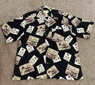 Joseph & Feiss Shirt Men's XL Tall Hawaiian Button Up Short Sleeve Beach Cars - Image 1 of 4