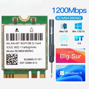 Dual Band Wireless BCM94360NG WIFI Card M.2 1200Mbps Bluetooth4.0 Wlan Adapter - Picture 1 of 21