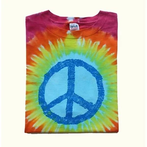 ANVIL TIE DYE 90s Y2K VTG PEACE SIGN T SHIRT MENs ADULT SZ XL - Picture 1 of 4