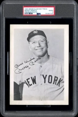 Colchón Mickey Mantle Grand Slam 1965 foto premium PSA 2 Foto 1 de 2