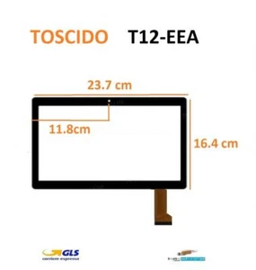 VETRO TOUCH SCREEN TOSCIDO T12-EEA FLAT MCX-1278 CAMERA CENTRALE NERO