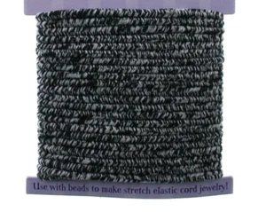 3 Yard grau & schwarz Tiger weiche elastische Kordel von Hildie & Jo - Bild 1 von 3