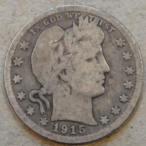 1915-S Barber Quarter 25c G as Pictured Bk2 - Picture 1 of 2