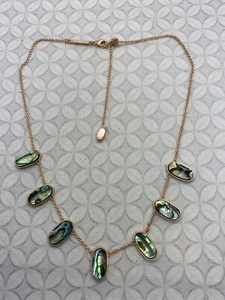 Kendra Scott Meadow Necklace Rose gold Tone abalone shell - Picture 1 of 16
