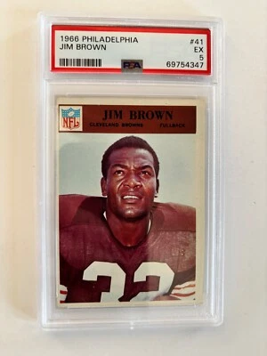 1966 PHILADELPHIA #41 JIM BROWN (HOF/HIS LAST CARD) PSA 5 !! - Image 1 of 3